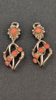 Vintage-Ohrclips aus Silber mit Korallen