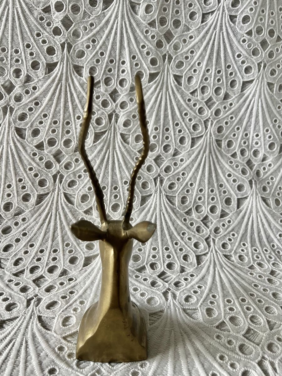 Statuette: Messing Antilopenköpfer Dekoration 23cm – Usato da Frenkendorf venduto da Only1 4