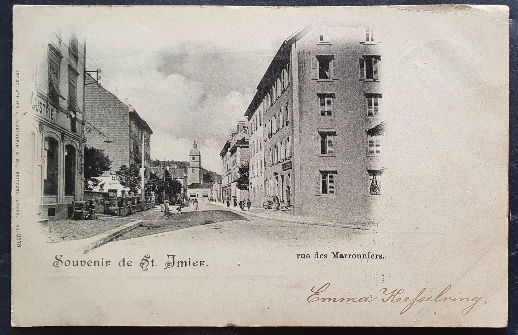 Cartoline postali: ST. IMIER 1899- Rue des Marronniers – Usato da Kreuzlingen venduto da Rschweiz1