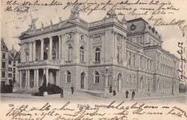 Zürich, Stadttheater, belebt, gelaufen 1905