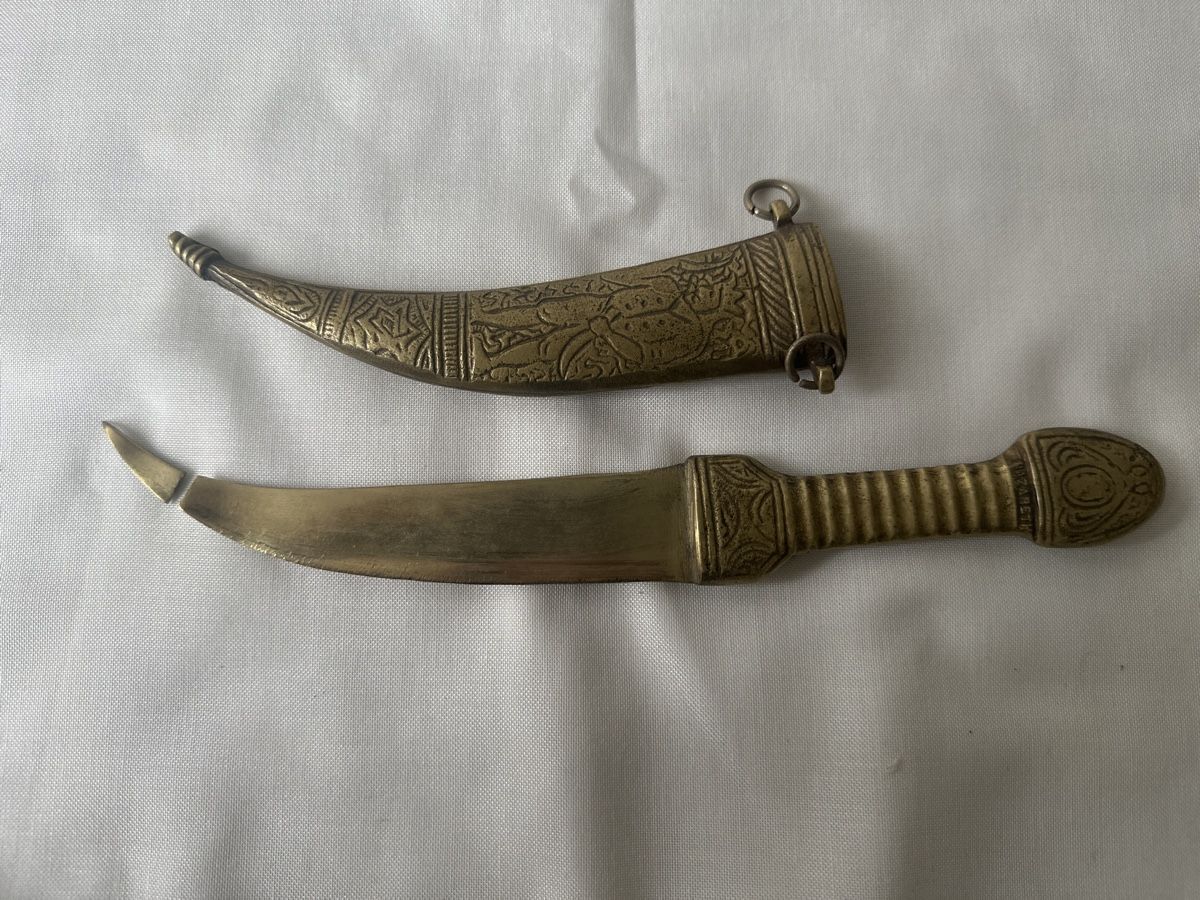 Tutte le decorazioni: Messingdolch Nazareth mit Gravur, defekt – Usato da Zürich venduto da Chaeffeler