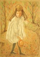 Pastell Zeichnung: The white dress
