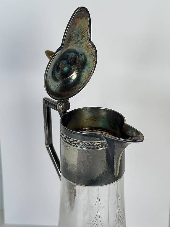 Carafes: Jugendstil Glaskaraffe mit Klappdeckel – D'occasion à Böckten par SELL-4U 6