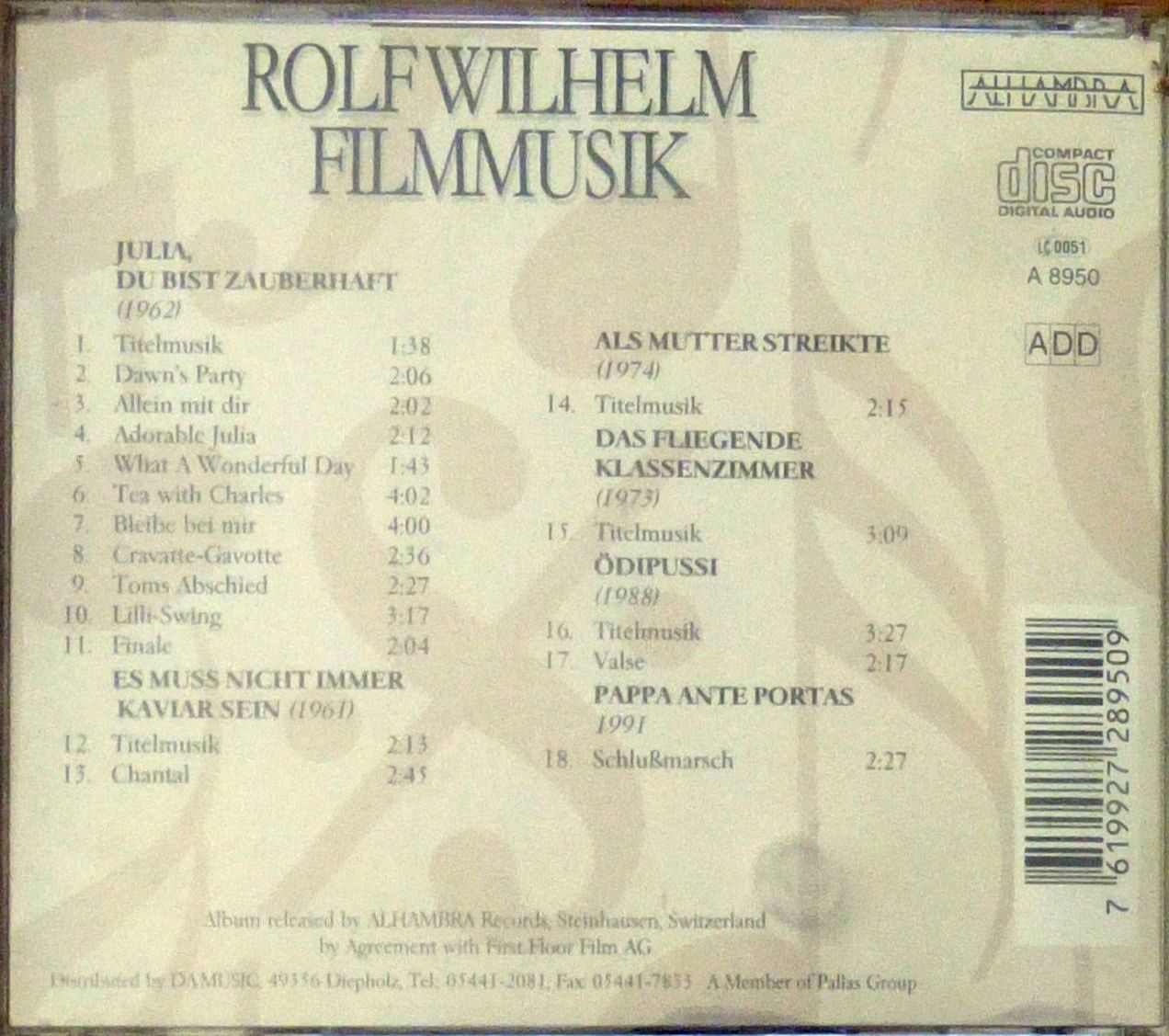 CD: Filmmusik: Rolf Wilhelm – Usato da Dietikon venduto da immortal-stars 1