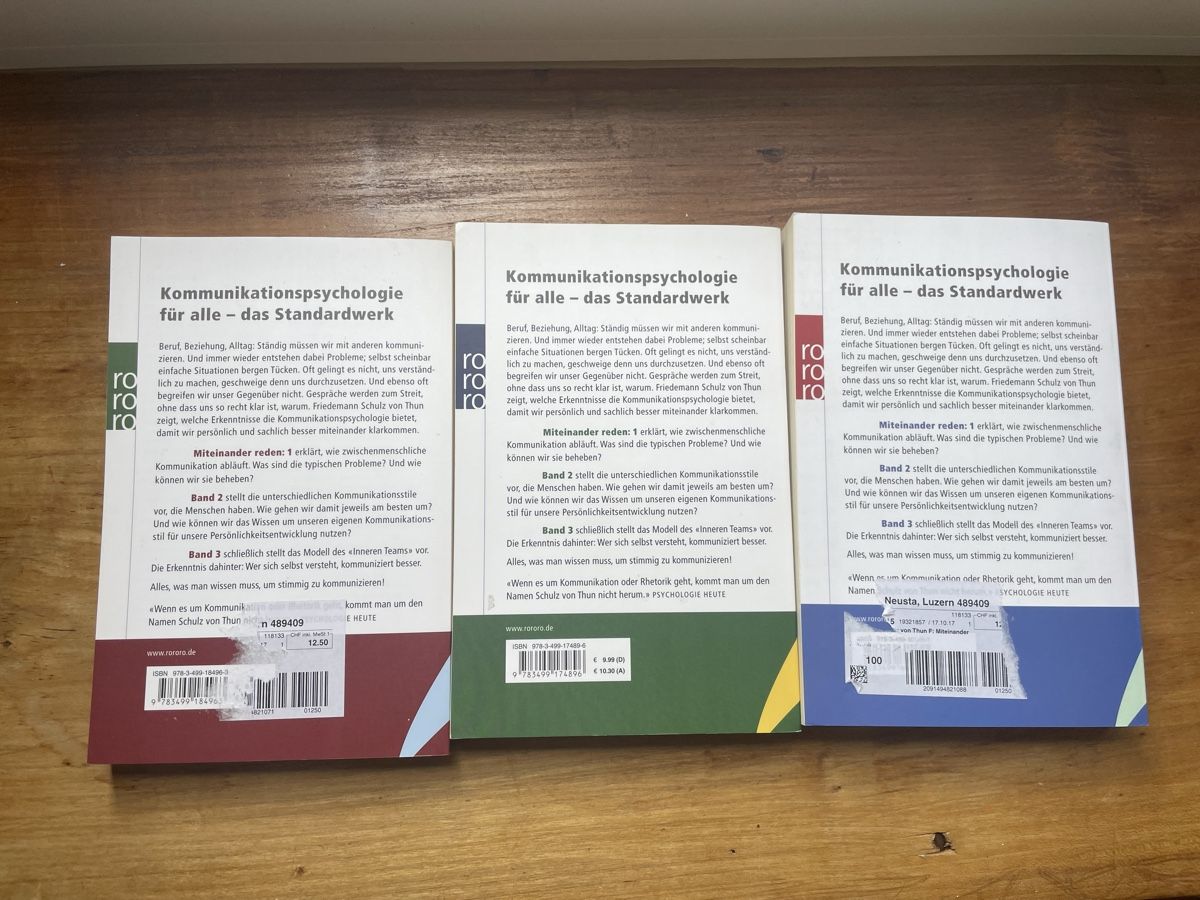 Livres: Friedemann Schulz von Thun Mit-einander reden 1-3 – D'occasion à Winterthur par Fabelhaft123 1