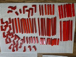 Lego Technik rote runde Lochbalken 9398