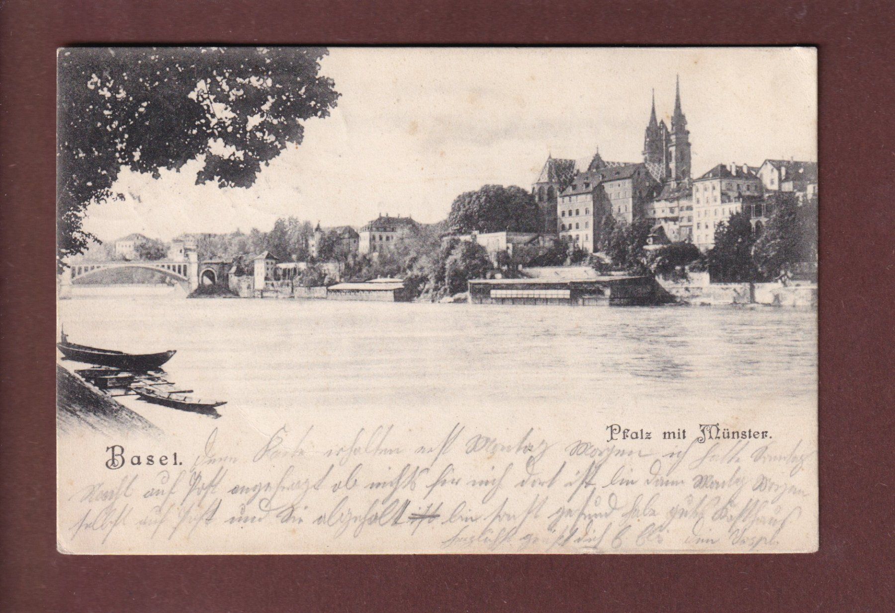 Cartoline postali: BASEL - Pfalz mit Münster - 1907 – Usato da Pully venduto da nicecards
