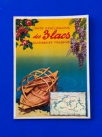 Carte d'excursions des 3 lacs Suisses et Italiens. ca 1950