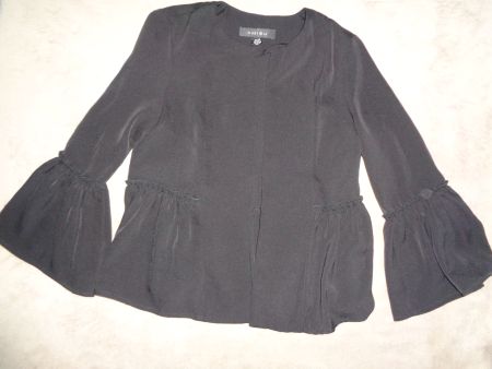 Schwarze Bluse mit Glockenärmeln Gr. 34 Sommer Top!