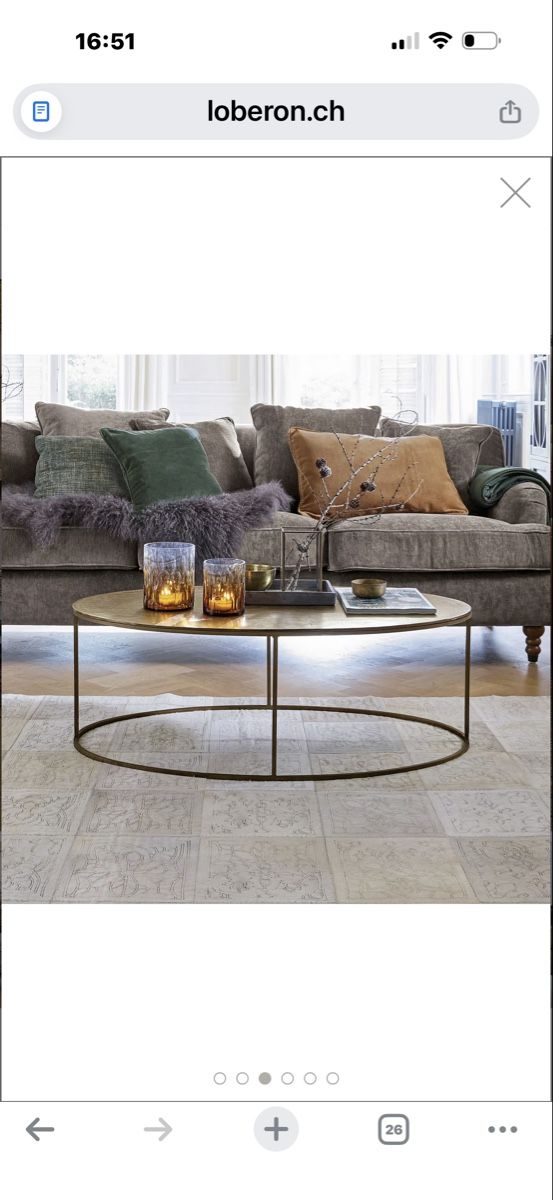 Tavoli: Oval Couchtisch  Altgold-Finis  – Usato da Höri venduto da Blumenfee 1
