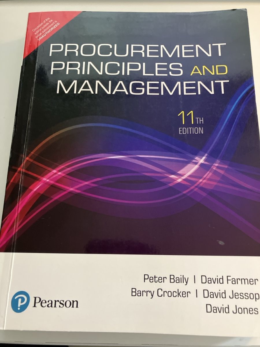 Libri: Procurement Principles, Management, 11th Edition, Top! – Usato da Oberrieden venduto da MarkF1