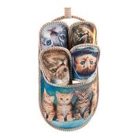 Gäste Hausschuhe (4 Paar) Katze (Slipper-Set)