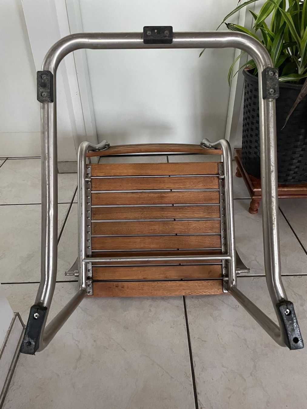 Stühle: Chaise Métallique Design Bois Teck – Gebraucht aus Vallamand von Bricbracbroc82 6