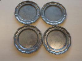 Zinnteller 4er Set, Durchmesser 22cm
