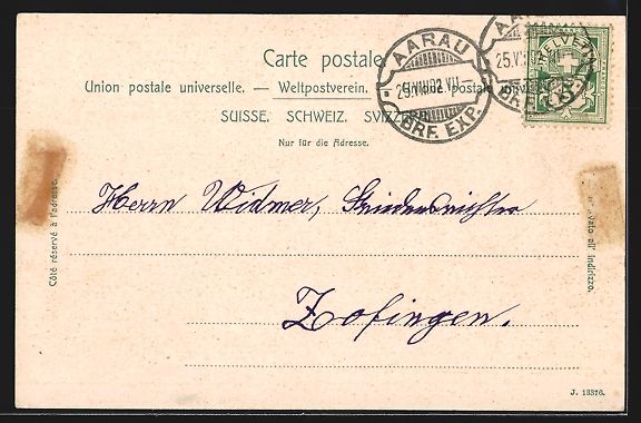 Cartoline postali: Aarau, Rathaus, Frontansicht mit Gesch – Usato da Berlin venduto da bartko-reher 1