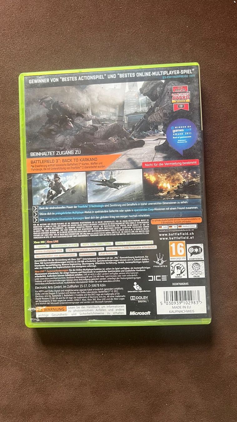Spiele: Battlefield 3 - Limited Edition - Xbox 360 – Gebraucht aus Schübelbach von Dolly990_2 1