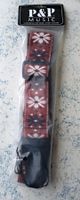Gitarrengurt - P&P Music -  Stoff Muster - Stickerei - Neu