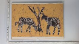 Afrikanische Malerei - Zebra Bild - Wanddeko - Kunst!