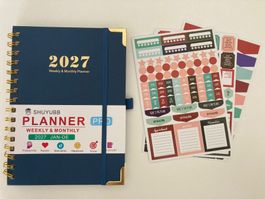 2027 Agenda / Planner organizer English Dark Blue
