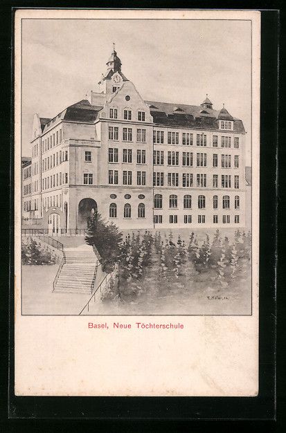 Cartoline postali: AK Basel, Neue Töchterschule – Usato da Berlin venduto da bartko-reher