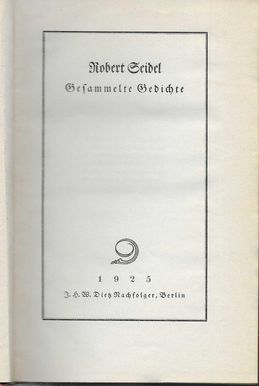 Libri: Robert Seidel Gesammelte Gedichte, 1925 – Usato da Flims - Dorf venduto da Stagediver 1