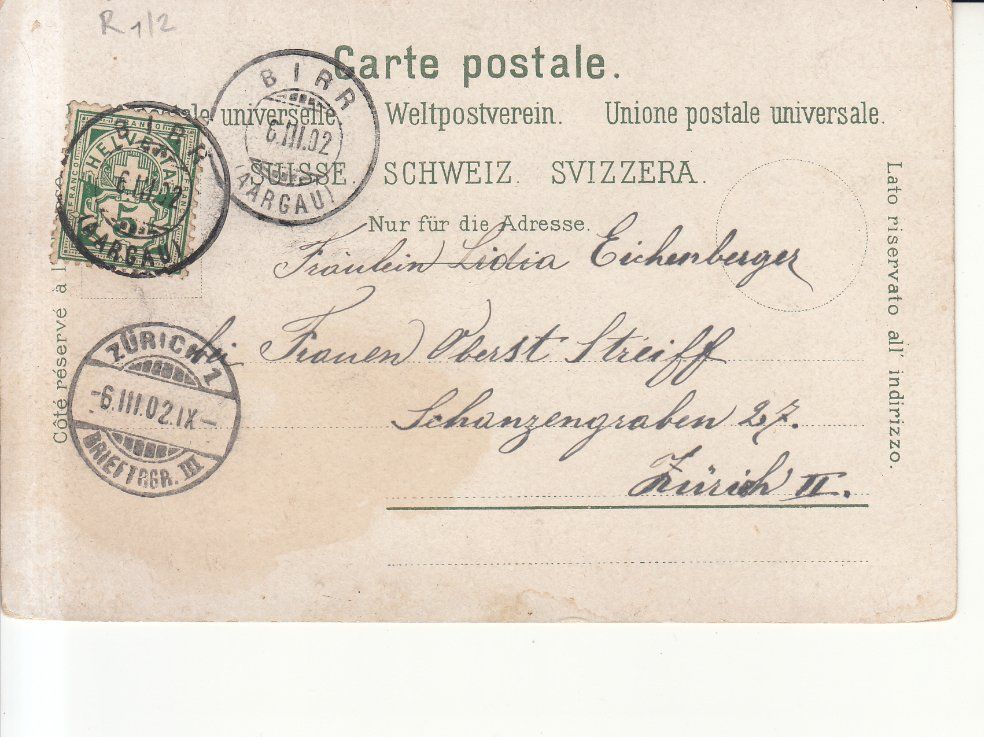 Cartoline postali: Brugg Kaserne 1902 – Usato da Bürglen TG venduto da StampGraf 1