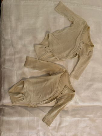 Baby Wickelbodys Wolle Seide Set natur gebraucht