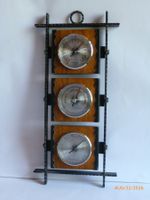 Wetterstation Holz Metall Thermometer Barometer Hygrometer