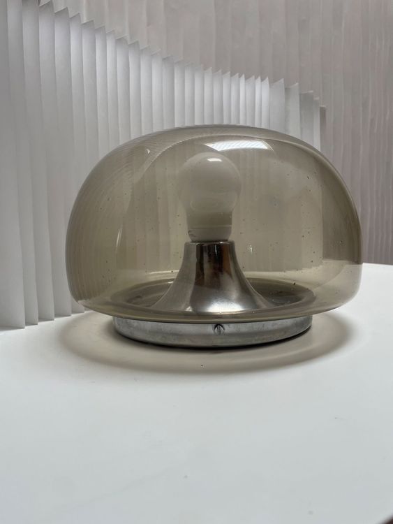 Plafonnier Noir 8 Boules En Verre Fumé Verticales Globo Riha