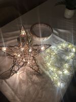 🎄Weihnachtszeit: Lichterkette und Stern goldfarben 