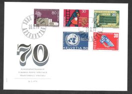 FDC Serie 476 - 480 seltene Marken-Reihenfolge ET 26.2.1970