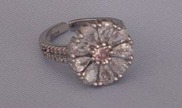 Vintage Silberring mit.Rosa Stein