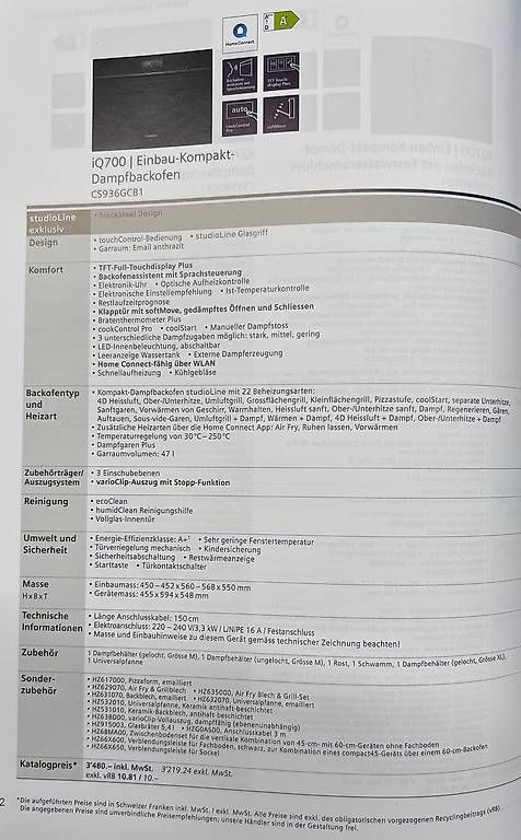 Elettrodomestici da cucina: Siemens Studioline Geräte ab Ausstellung – Nuovo (secondo la descrizione) da Altstätten venduto da Andrea_71 2