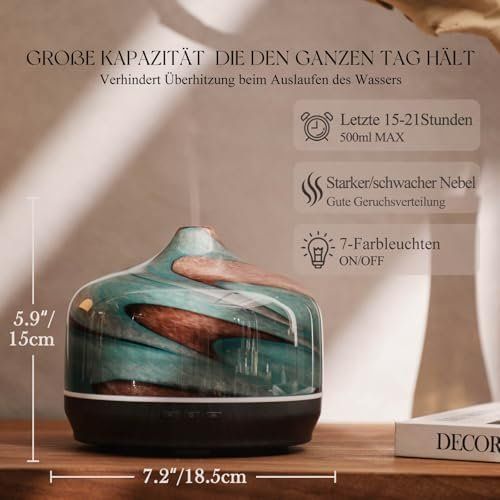 Luftbefeuchter: Diffuser 500ml, Handgeblasen Glas Luftbefeuchter – Neu und originalverpackt aus Hundwil von Stallone6 2
