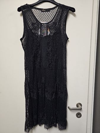 Robe Neuve Noire Desigual/Dentelle, Résille, Perles/T:40