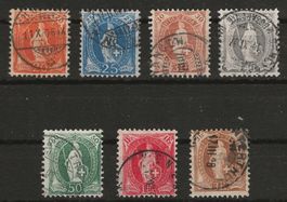 Serie Stehende Helvetia Nr. 86A - 92A : KP 660.--