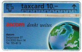 Taxcard 207L_04016 (K-92/103B) Ascom 10 Fr gebraucht