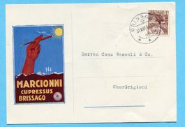 Illustrierte Postkarte Brissago 1941 - Absender: Marcionni
