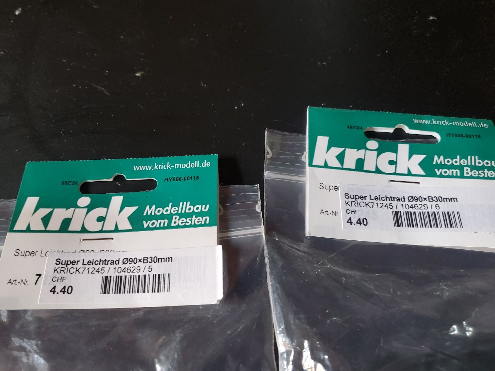 RC Kits de montage: krick Super Leichträder 90mm/ 30mm – Neuf avec emballage d'origine à Hausen AG par Lothar64 1