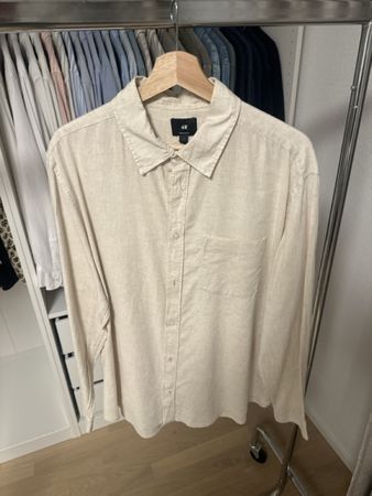 H&M Leinenhemd beige Regular Fit Grösse L neuwertig