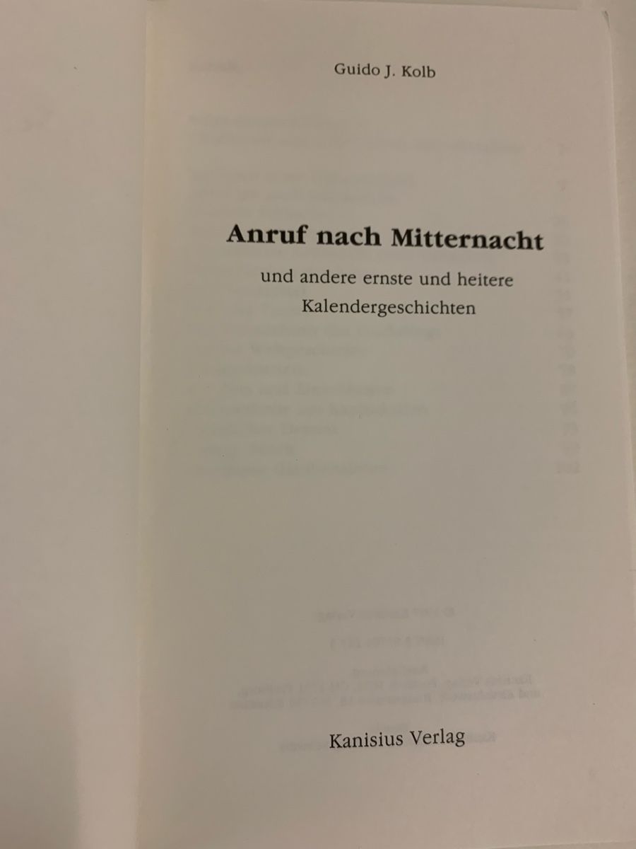 Libri: Guido J. Kolb - Anruf nach Mitternacht – Nuovo (secondo la descrizione) da Erlenbach ZH venduto da Ritschly 2