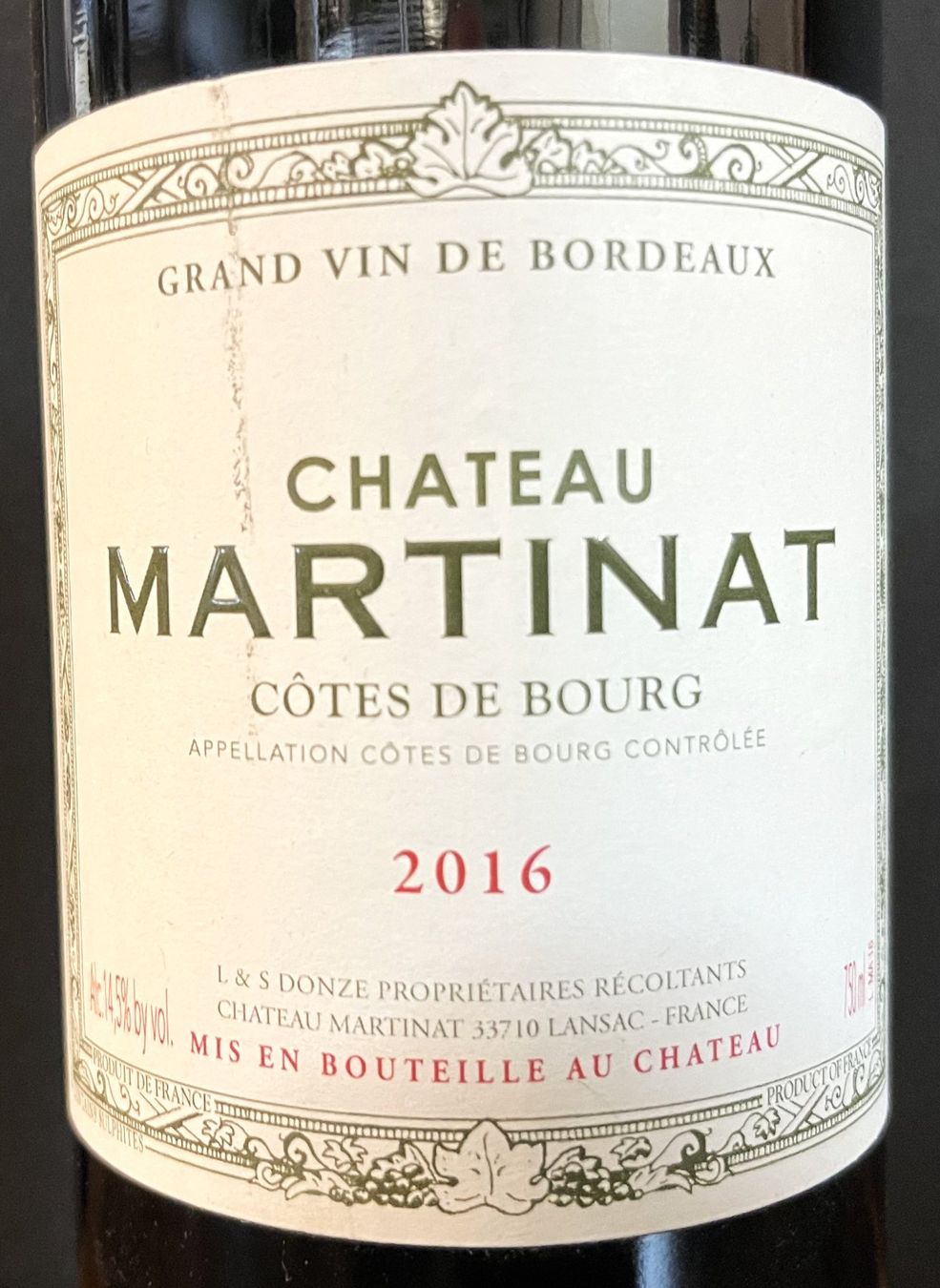 Wein: Château Martinat, Côtes de Bourg 2016 – Neu und originalverpackt aus Oftringen von Vucki 1