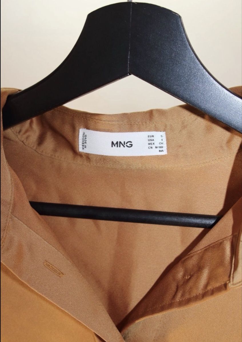 Mango Camicette: Seidige Mango Bluse, Gr. M, Goldbraun! – Usato da Schaffhausen venduto da Fundperle 3