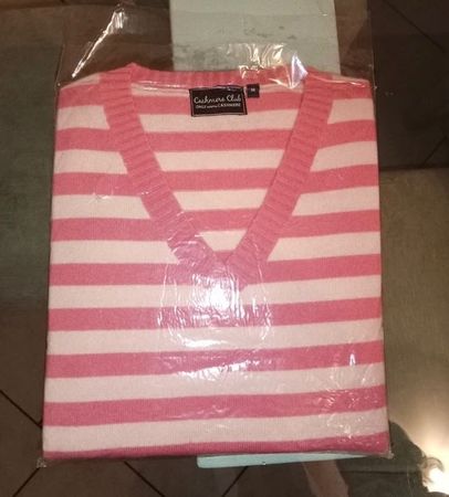 Neuer gestreifter Kaschmirpullover, Gr. M I