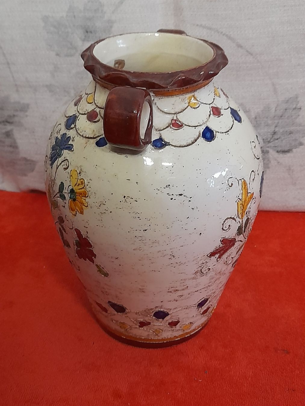 Vasi & Recipienti: Rustikale Keramikvase mit Blumenmuster, Vintage, 19cm – Usato da Winterthur venduto da Ufff512 1