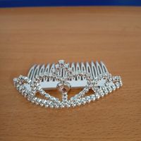 Haarkamm Diadem silberfarben Plastik 