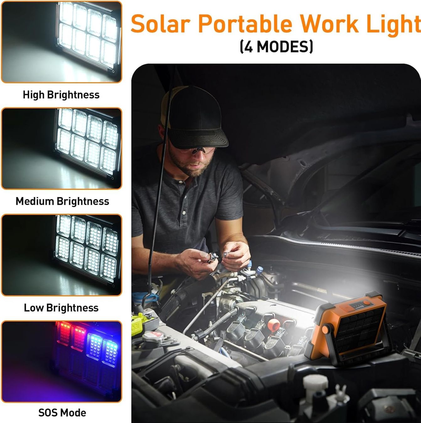 Lampade: 50W LED Solar Strahler mit 144 LED-Perlen – Nuovo e nell'imballaggio originale da Châtelaine venduto da topshop.switzerland 3