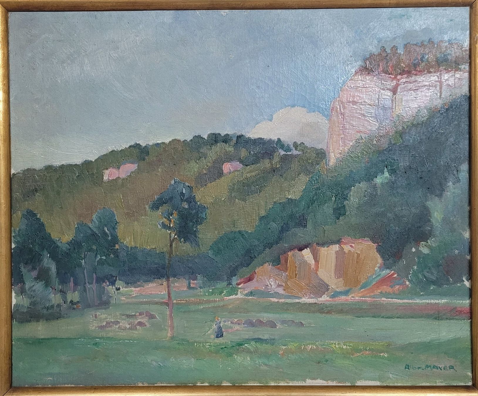 Gemälde: Albrecht Mayer: Baselbiet Landschaft um 1910 – Gebraucht aus Basel von Roberto002 1