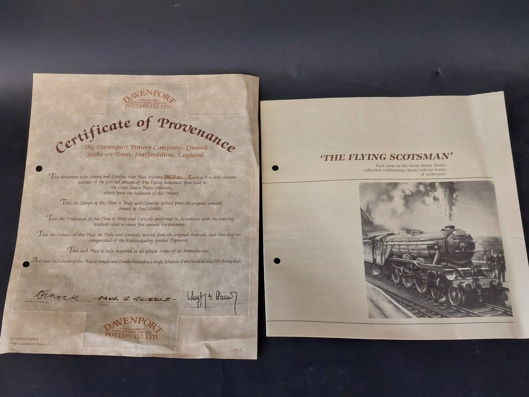 Piatti: Davenport Eisenbahn Sammelteller Dampflok Flying Scotsman – Usato da Dietlikon venduto da sparrow10 6