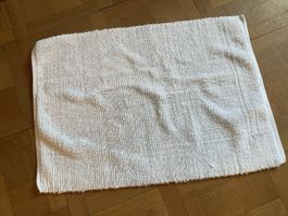 Kuschelige Badematte Fussmatte, 85 x 60 cm, Baumwolle, weiss